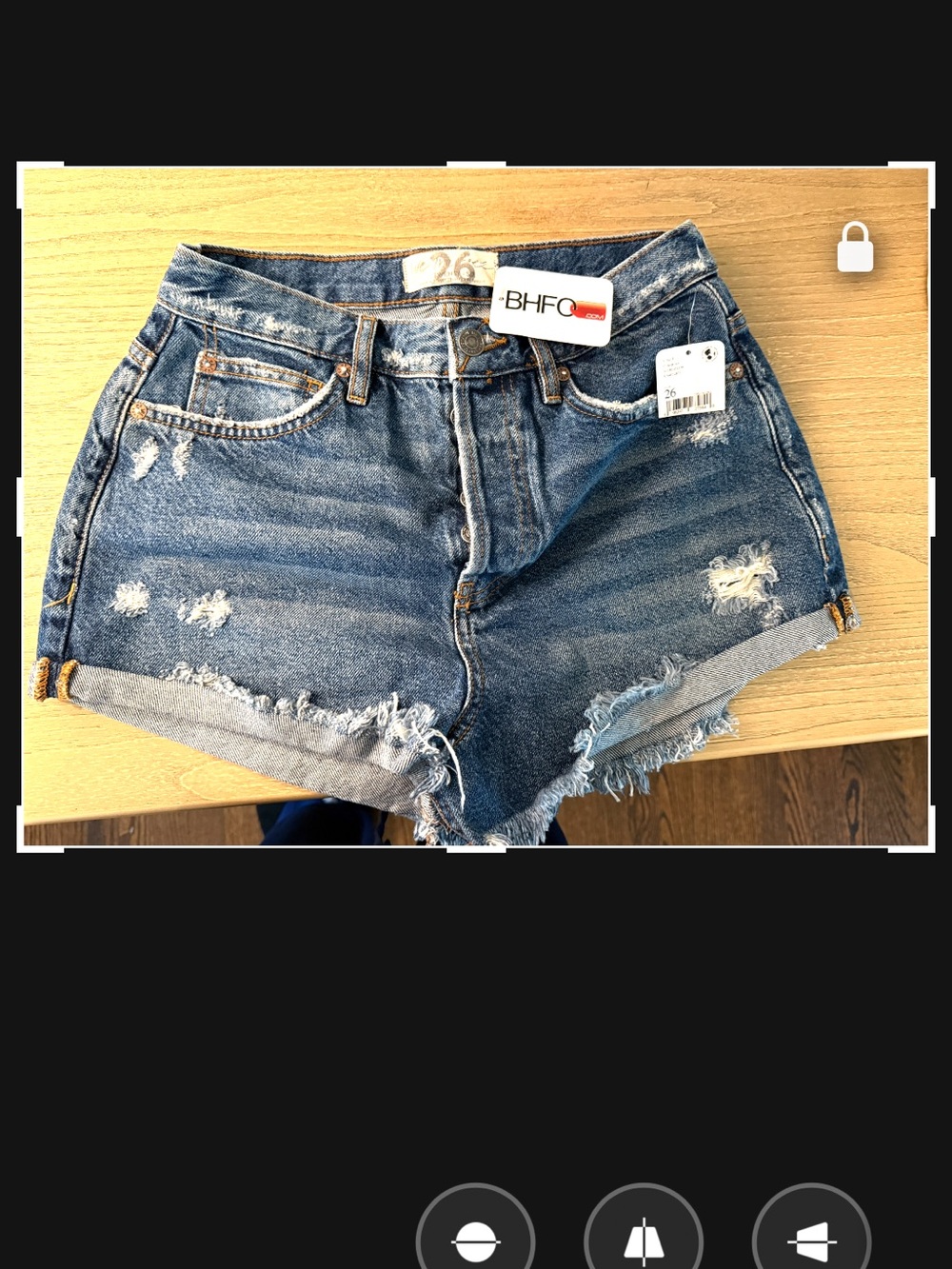 We The Free NWT Distressed Medium Blue Denim Cutoff Shorts 26